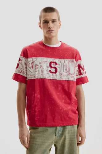 Bedrucktes Strick-T-Shirt