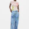 Bedrucktes Strick-T-Shirt