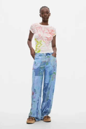 Bedrucktes Strick-T-Shirt