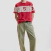 Bedrucktes Strick-T-Shirt