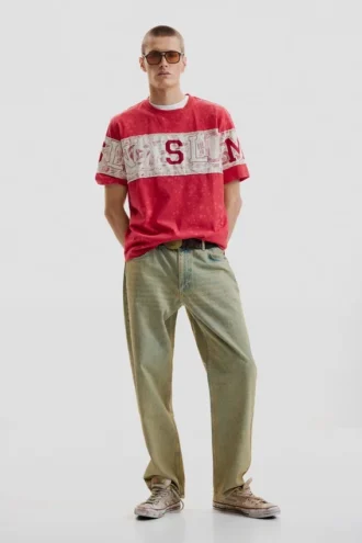 Bedrucktes Strick-T-Shirt