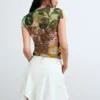 Bedrucktes Strick-T-Shirt