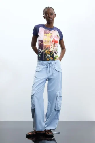 Bedrucktes T-Shirt aus 100 % Baumwolle