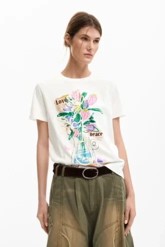 Bedrucktes T-Shirt Vase