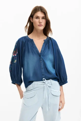 Bestickte Ballonbluse