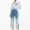 Bestickte Culotte-Jeans Bestickte Culotte-Jeans