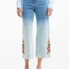 Bestickte Culotte-Jeans Bestickte Culotte-Jeans