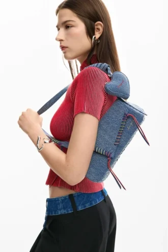 Bestickte Denim-Tasche