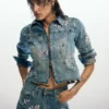 Bestickte Jeansjacke Bestickte Jeansjacke