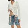 Bestickte Jeansshorts