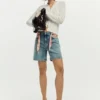 Bestickte Jeansshorts