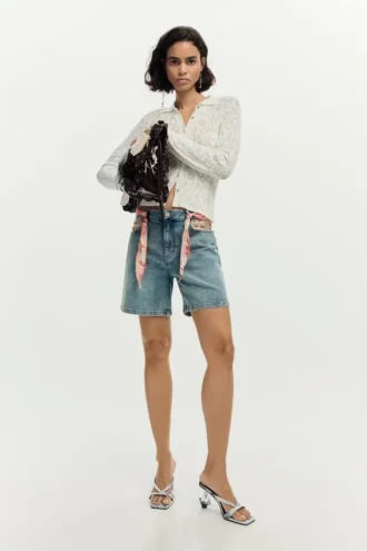 Bestickte Jeansshorts