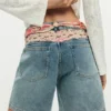 Bestickte Jeansshorts