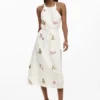 Besticktes Neckholder-Kleid Besticktes Neckholder-Kleid