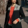 Blazer aus zwei Materialien