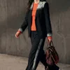 Blazer aus zwei Materialien