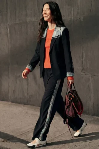 Blazer aus zwei Materialien