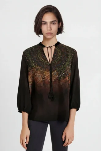 Bluse mit 3/4-Ärmeln und Print
