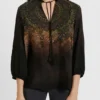 Bluse mit 3/4-Ärmeln und Print Bluse mit 3/4-Ärmeln und Print