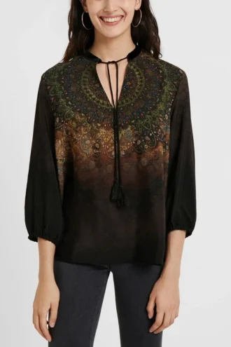 Bluse mit 3/4-Ärmeln und Print