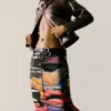Burgunderrote Kunstleder-Jacke Burgunderrote Kunstleder-Jacke