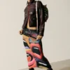 Burgunderrote Kunstleder-Jacke Burgunderrote Kunstleder-Jacke