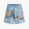 Denim-Bermudas mit Aufnähern Denim-Bermudas mit Aufnähern