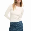 Denim-Rock mit Rüschen