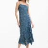 Denim-Rüschen-Kleid Denim-Rüschen-Kleid