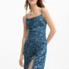 Denim-Rüschen-Kleid Denim-Rüschen-Kleid