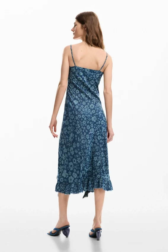 Denim-Rüschen-Kleid Denim-Rüschen-Kleid