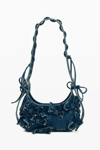 Denim-Tasche mit Applikationen