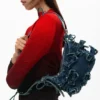 Denim-Tasche mit Applikationen