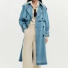 Jeans-Mäntel mit Gürtel Jeans-Mäntel mit Gürtel