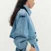 Jeans-Mäntel mit Gürtel Jeans-Mäntel mit Gürtel