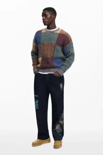 Dicker Patchwork-Pullover