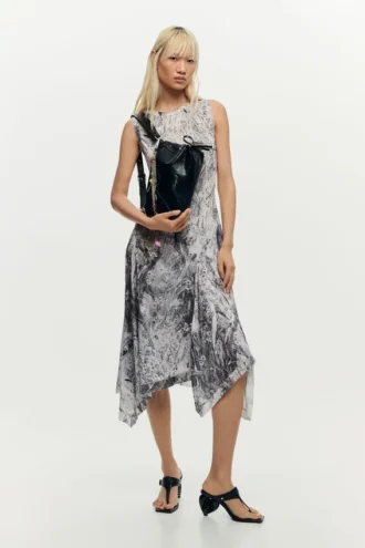 Drapiertes A-Linien-Kleid