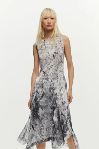 Drapiertes A-Linien-Kleid