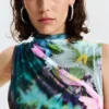 Drapiertes Blumenkleid Drapiertes Blumenkleid