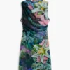 Drapiertes Blumenkleid Drapiertes Blumenkleid