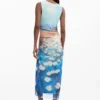 Drapiertes Waterlily-Kleid Drapiertes Waterlily-Kleid