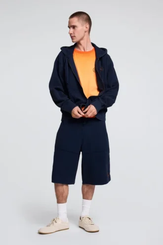 Einfarbige Strick-Bermuda-Shorts