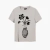 Einfarbiges T-Shirt mit Vasenprint Einfarbiges T-Shirt mit Vasenprint
