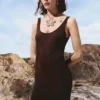 Einfarbiges Trägerkleid Einfarbiges Trägerkleid
