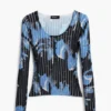 Feiner Pullover mit floraler Textur Feiner Pullover mit floraler Textur