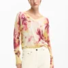 Feinstrick-Pullover mit Blumenmuster Feinstrick-Pullover mit Blumenmuster