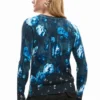 Feinstrick-Pullover mit Blumenmuster Feinstrick-Pullover mit Blumenmuster