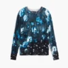 Feinstrick-Pullover mit Blumenmuster Feinstrick-Pullover mit Blumenmuster