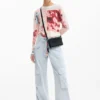 Feinstrick-Pullover mit Collage-Print