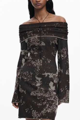 Figurbetontes Bardot-Kleid